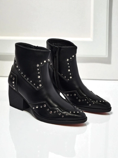 Kowbojki damskie na obcasie z dżetami Glaciere