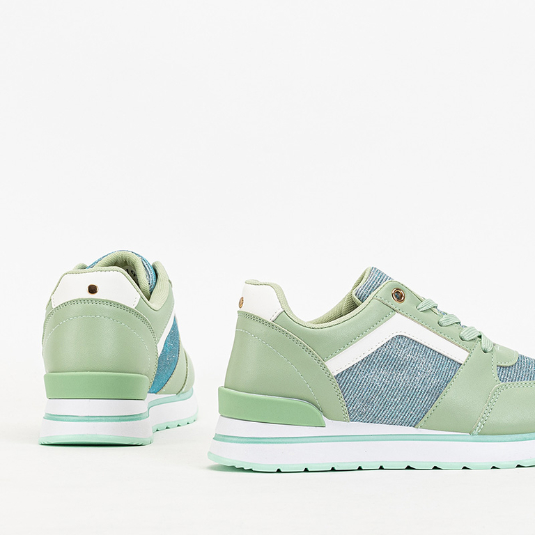 Zaļas sieviešu sporta kedas ar mirdzumu Berilan - Apavi