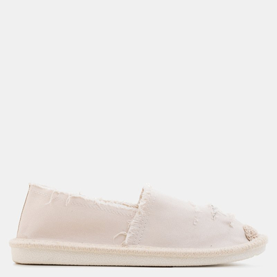 Beige espadrilles for women with cutouts Riev - Footwear