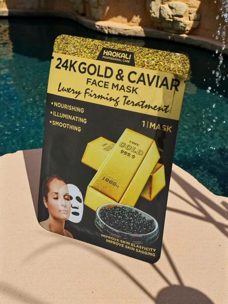 Aurora Aurelia Gold Face Mask with Cavi...