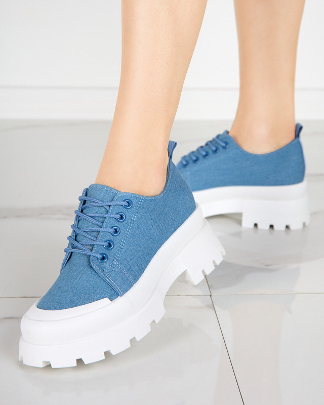 Women's blue lace-up lace-up shoes Rozia - Footwear