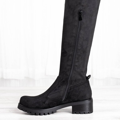 Black Tyffaea thigh high boots over knee boots - Footwear 1