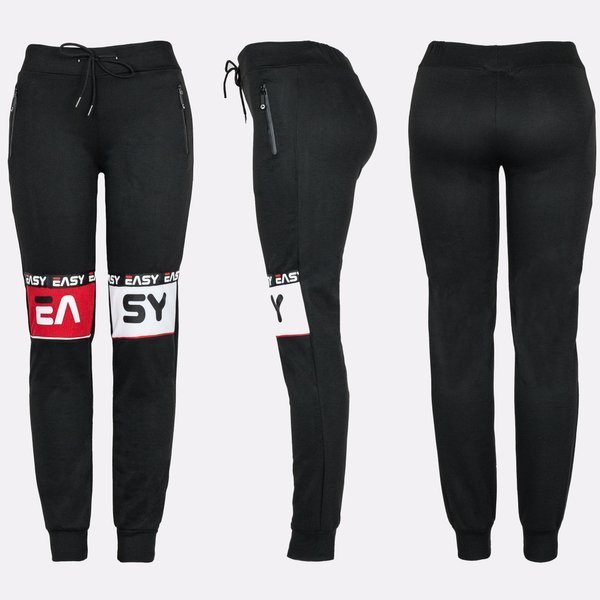 Black women's sweatpants with inscriptions - Pants 1