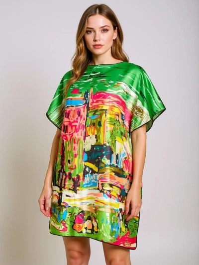 Pareo Athenia Verde by Royalfashion – colorful knee-length polyester dress