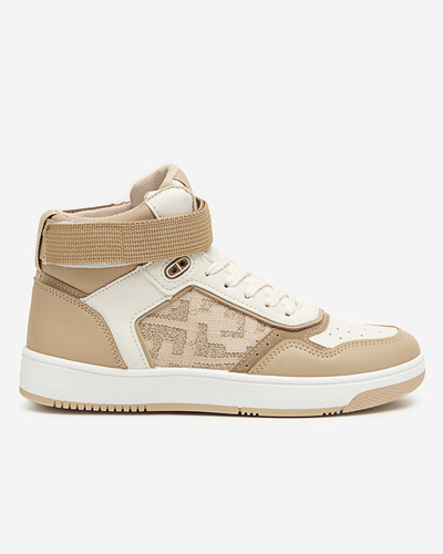 Women's light brown sports shoes with a high upper Retila - Footwear