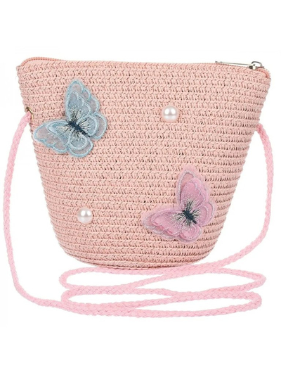 Royalfashion Small Children’s Straw Bag Butterfly Straw