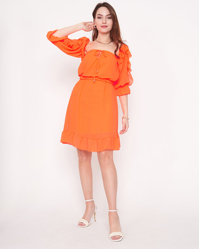 Orange neon women's Spanish dress - Clothing