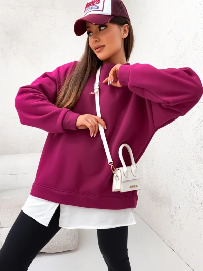 Женский свитшот Royalfashion из хлопка с съемным нижним краем