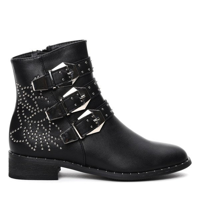 Czarne botki z dżetami Mylene- Obuwie