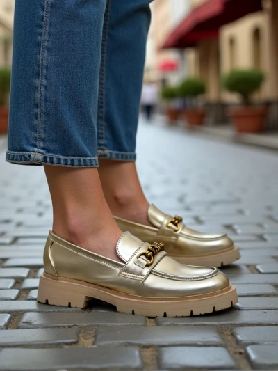 Royalfashion Women's moccasins gold-plated Goldlove