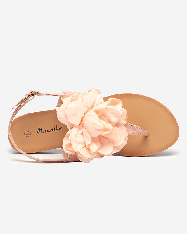 Powdered women's sandals with a flower Nerikala - Footwear