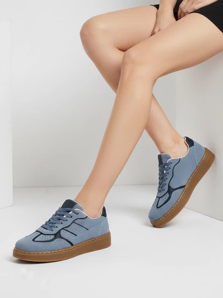 Sneakersy Damskie Luna Niebieskie Ekologiczne Casualowe