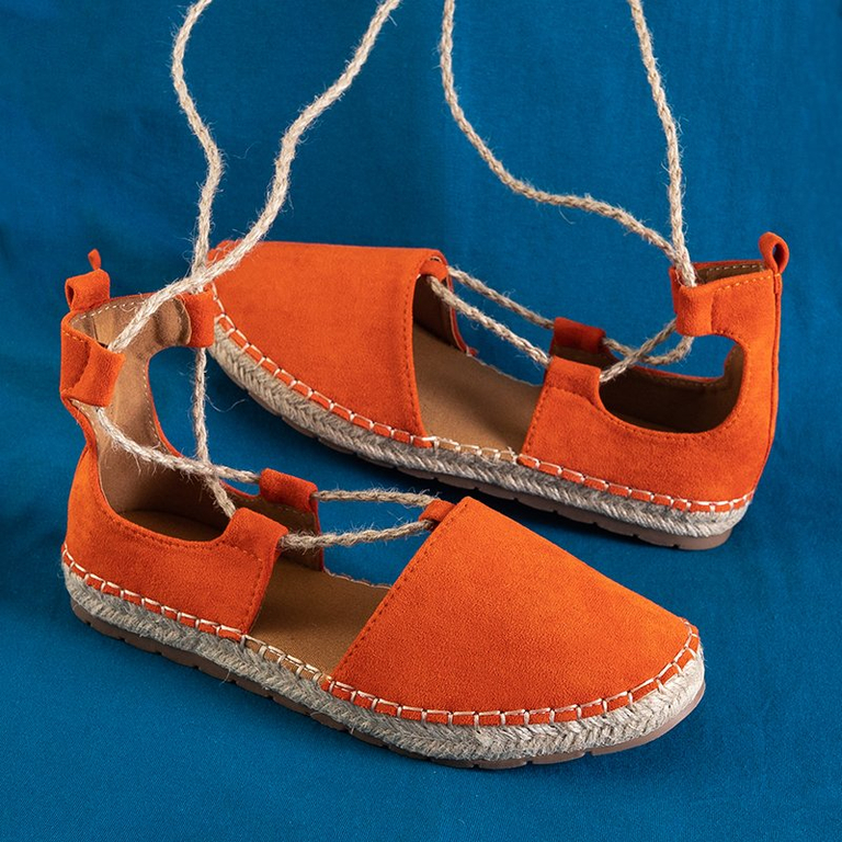 Oranžas sieviešu sasietās Lasoria espadrilles - Apavi