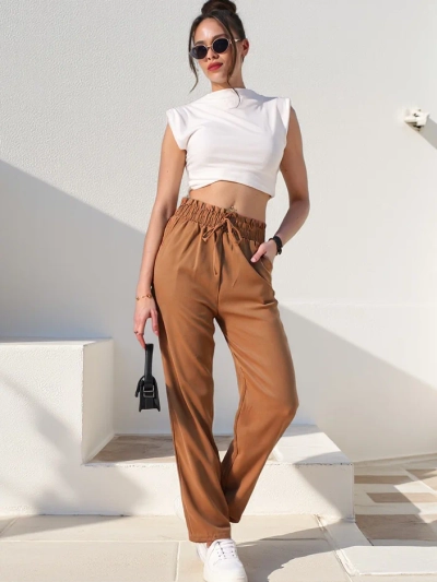 Royalfashion Simple women's fabric trousers