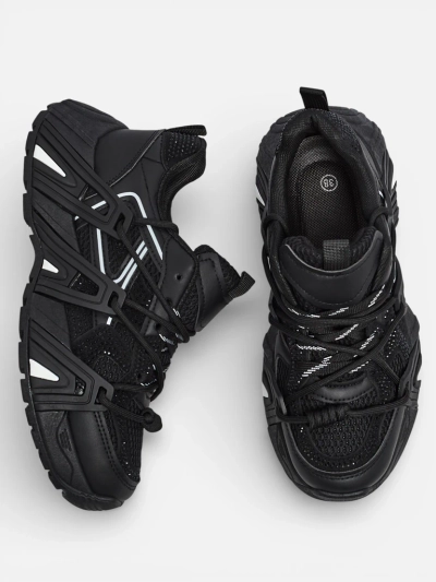 Sneakersy Damskie Athena Czarne Syntetyczne Sportowe na Co Dzień