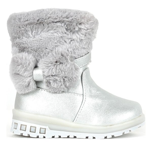 Girls 'gray glossy snow boots by Funni - Footwear
