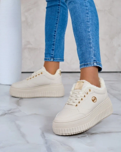 Royalfashion Warmed women's sneakers with fur Sofi