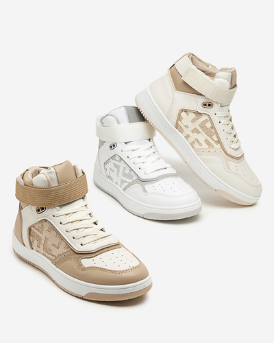 Women's light brown sports shoes with a high upper Retila - Footwear