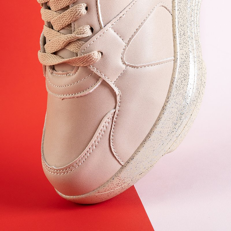 Beige women's sports sneakers Hendi - Footwear