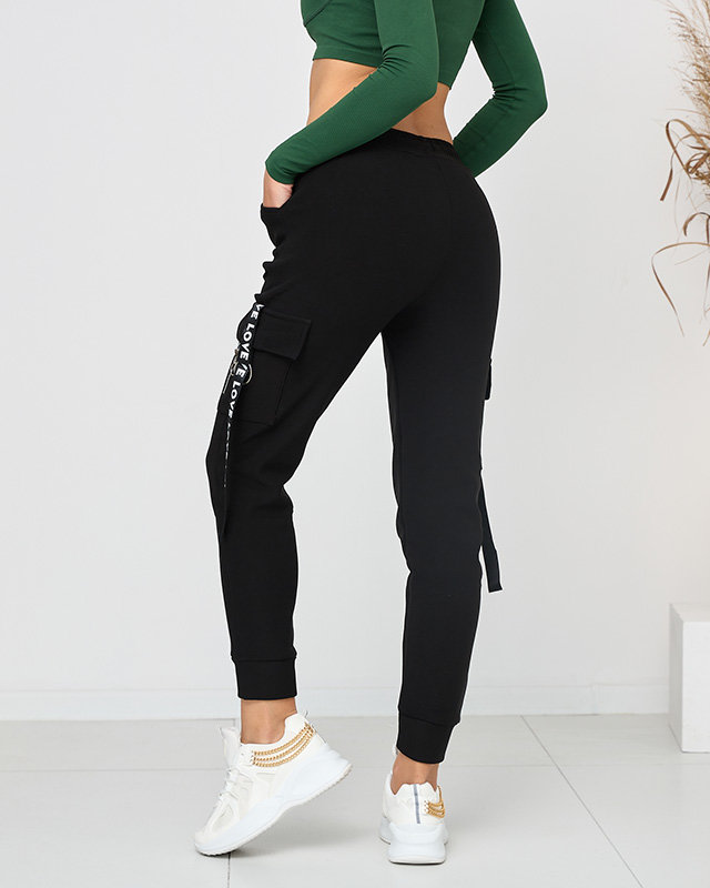Insulated black women's cargo pants - Clothing
