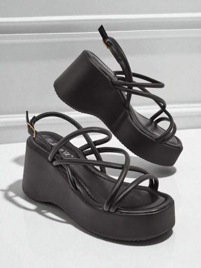 Royalfashion Sandały damskie na koturnie Skyline Straps