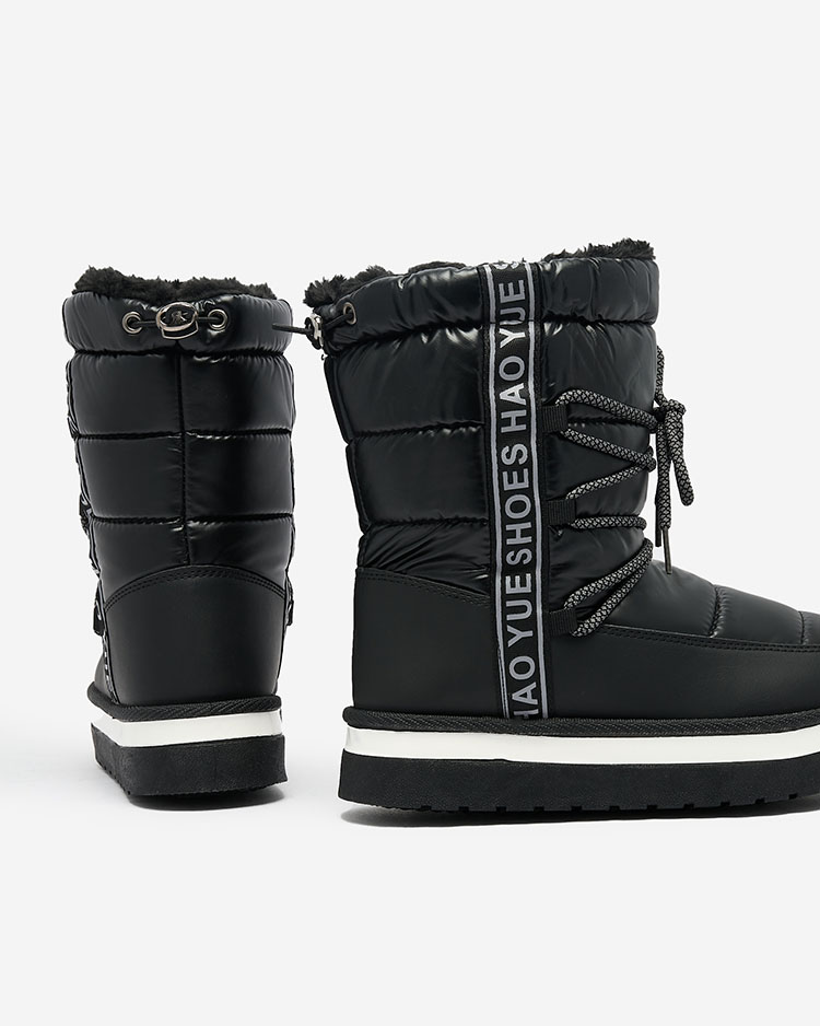 Royalfashion Black women's snow boots Gepanden