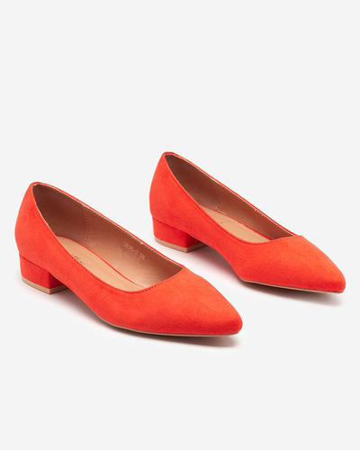 Orange pumps with flat heels Czinni- Footwear