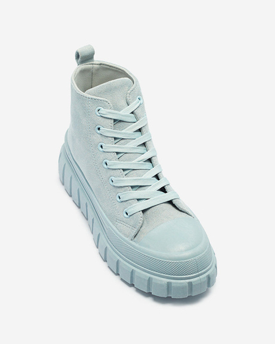 Light blue women's lace-up sports boots a'la sneakers Netara - Footwear