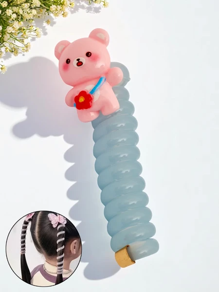 Royalfashion Hair Tie Spring with Teddy Bear Teddy Twist
