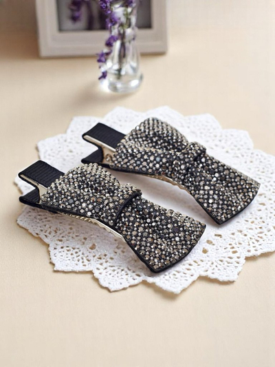 Royalfashion Set of 2 hair clips with bows and rhinestones Isadora