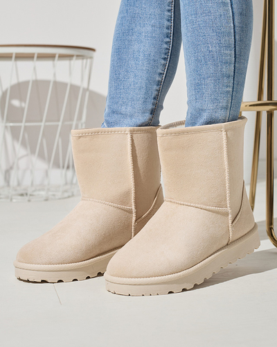 Women's insulated eco-suede snow boots in ecru Xetik - Footwear