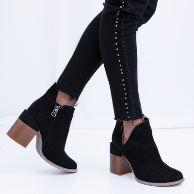Women's boots with cut-outs in black Plinara - Footwear