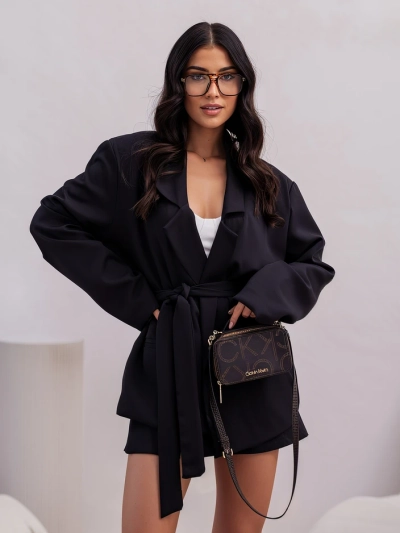 Royalfashion Elegant women's set with a tied blazer and shorts-skirt