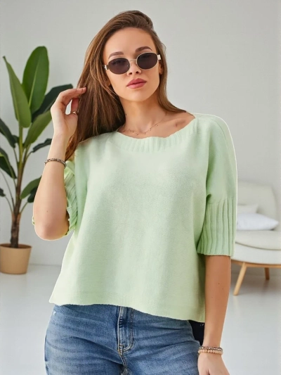 Royalfashion Women's viscose sweater with short sleeves