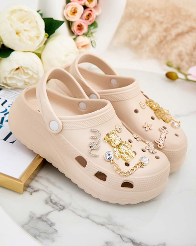 Royalfashion Women's rubber flip-flops with Fescas ornaments