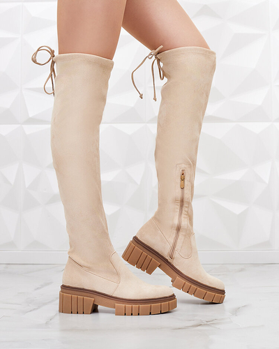 Royalfashion Sieviešu zābaki pāri ceļgaliem Staroll