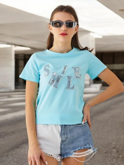 Royalfashion Women's cotton blouse with the inscription