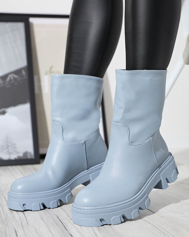 Zili sieviešu slip-on zābaki ar Mekira izolāciju - Apavi