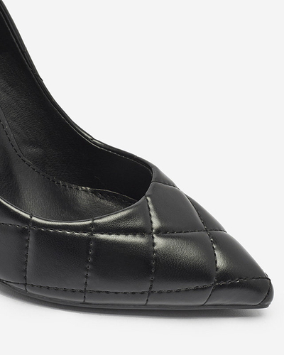 Women's quilted pumps in black color Duclisa- Footwear