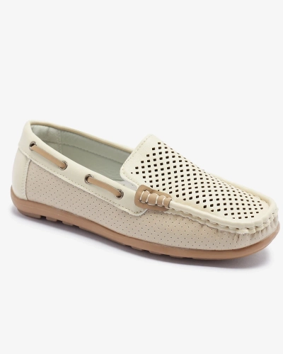 Beige openwork children's moccasins Nedda - Footwear