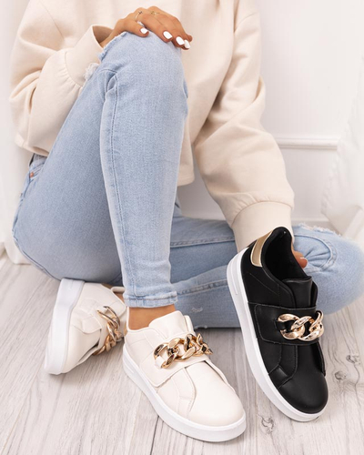 Krēmkrāsas sieviešu uzvelkami sporta apavi Derera - Apavi