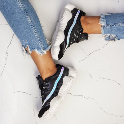 Black sports shoes with a higher sole Zooey - Footwear 1