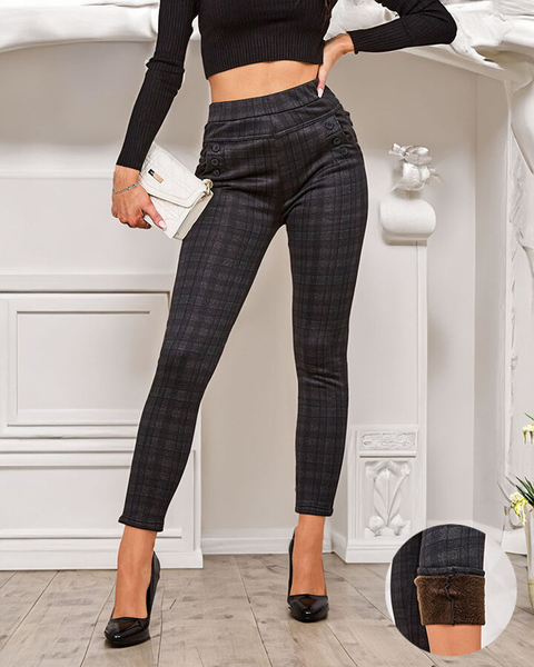 Royalfashion Women's insulated plaid teggings pants