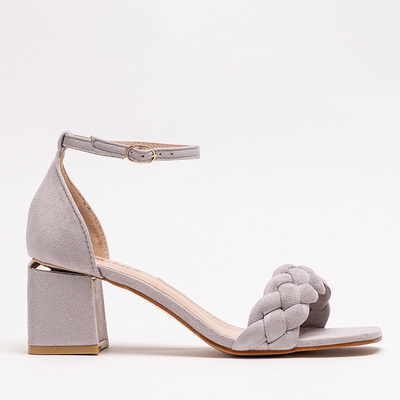 Gray women's sandals with a decorated belt Venesi - Shoes
