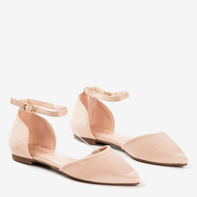 Beige ballerina shoes with Mosla pointed toe - Footwear 1