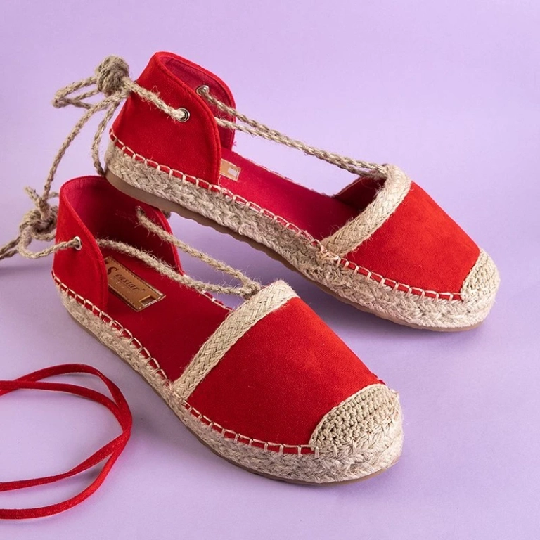OUTLET Red Afinita women's tied espadrilles - Shoes