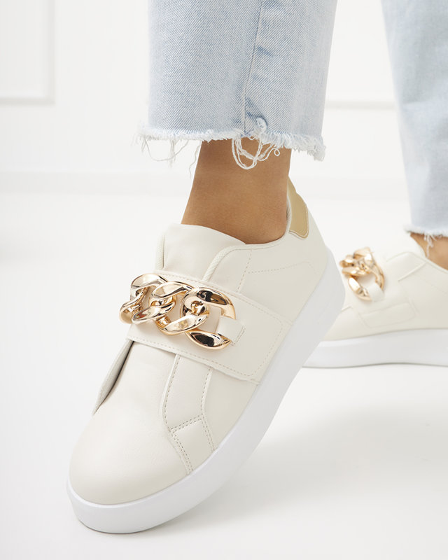 Cream women's slip-on sports shoes Derera - Footwear