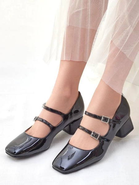 Royalfashion spīdīgi sieviešu kurpju zābaki ar siksnām Vible