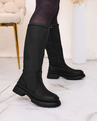 Royalfashion Women's matte boots in black Jegerha