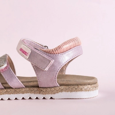 OUTLET Pink children's sandals with cubic zirconias Ilumun - Footwear